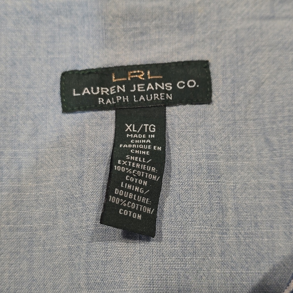 Ralph Lauren Patchwork Pinstripe Button Vest in Light Blue - Picture 2 of 5